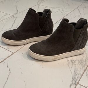 INC International Concepts Charcoal Suede Wedge Sneaker Boot